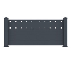 Clôture en aluminium anthracite 188,6xH.89cm FANCY FILM - X-Métal