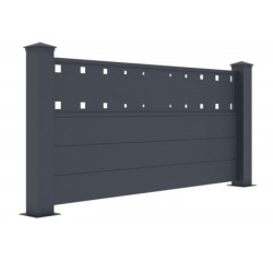 Clôture en aluminium anthracite 188,6xH.89cm FANCY FILM - X-Métal