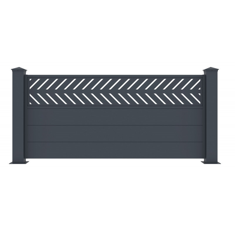 Clôture en aluminium anthracite 188,6xH.89cm FANCY GROW - X-Métal