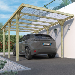Carport simple 15,6m² en bois autoclave PEFC Jean - Cerland