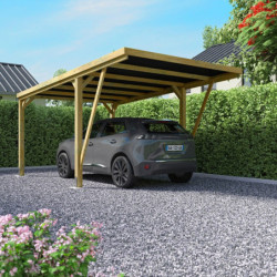 Carport simple en bois autoclave + toit en polycarbonate 16,5m² Victor Modern - Cerland