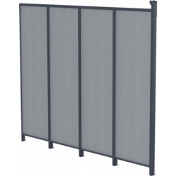 Panneau latéral en aluminium et PC 4mm pour toit de terrasse anthracite 3m X-METAL