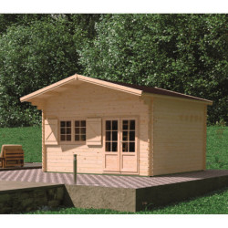 Abri de jardin en bois massif 19,2m² Jasmin + mezzanine 8,68m² – Forest Style