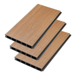 Lot de 3 lames en bois composite premium pour clôture personnalisable Compolife - coloris bois vieilli
