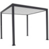 Pergola bioclimatique autoportante en alu anthracite - lames blanches - 3x4m Ombrea