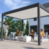 Pergola bioclimatique autoportante en alu anthracite - lames blanches - 3x4m Ombrea