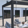 Pergola bioclimatique autoportante en alu anthracite - lames blanches - 3x4m Ombrea