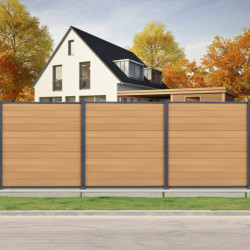 Clôture en bois composite premium 180xH.190cm - coloris bois vieilli - Compolife
