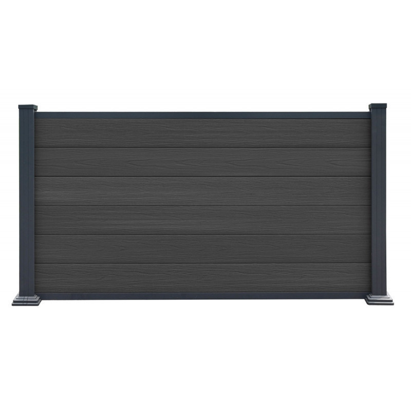 Clôture en bois composite premium 180xH.95cm - coloris gris anthracite - Compolife