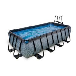 Piscine hors sol rectangulaire Stone 400x200x100cm avec pompe filtrante – Exit Toys