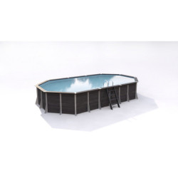 Piscine octogonale allongée Agon 700x385cm en composite PVC/CHANVRE Justaposé