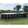 Piscine octogonale allongée Romagny 865x385cm en composite PVC/CHANVRE Justaposé