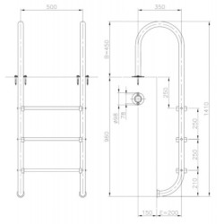 Piscine octogonale allongée Romagny 865x385cm en composite PVC/CHANVRE Justaposé