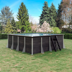 Piscine carrée Milly 320x320cm en composite PVC/CHANVRE Justaposé	