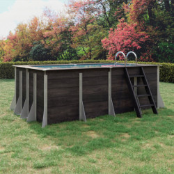 Piscine rectangulaire Bréhal 160x320cm en composite PVC/CHANVRE Justaposé