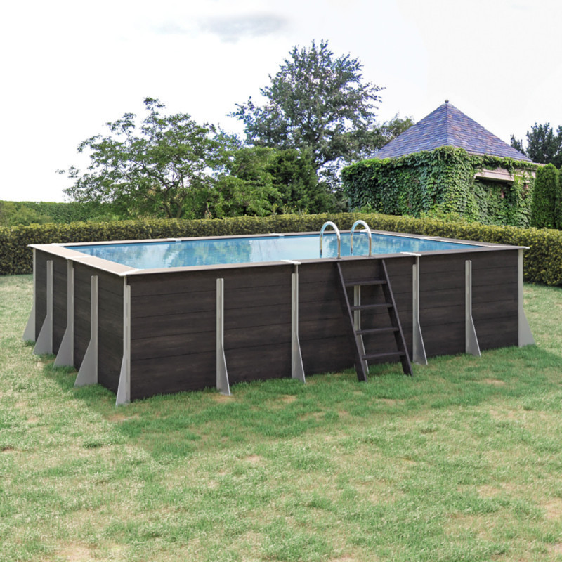 Piscine rectangulaire Portbail 480x320cm en composite PVC/CHANVRE Justaposé