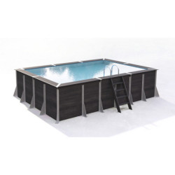 Piscine rectangulaire Portbail 480x320cm en composite PVC/CHANVRE Justaposé