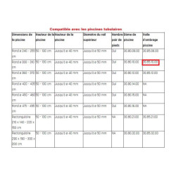 Voile d'ombrage de piscine hors sol ronde diam 300cm – Exit Toys