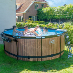 Piscine hors sol ronde Wood ø360x122cm avec pompe filtrante – Exit Toys