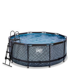 Piscine hors sol ronde Stone ø360x122cm avec pompe filtrante à sable – Exit Toys