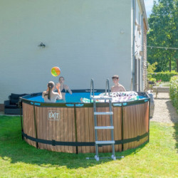 Piscine hors sol ronde Wood ø360x122cm avec pompe filtrante à sable – Exit Toys