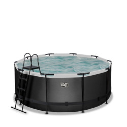 Piscine hors sol ronde Black Leather ø360x122cm avec pompe filtrante à sable – Exit Toys