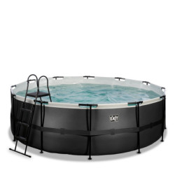Piscine hors sol ronde Black Leather ø427x122cm avec pompe filtrante à sable – Exit Toys