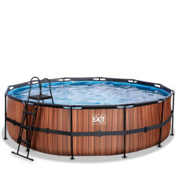 Piscine hors sol ronde Wood ø488x122cm avec pompe filtrante à sable – Exit Toys