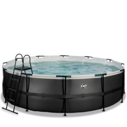 Piscine hors sol ronde Black Leather ø488x122cm avec pompe filtrante à sable – Exit Toys