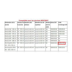 Voile d'ombrage de piscine hors sol rectangulaire 220x150cm – Exit Toys