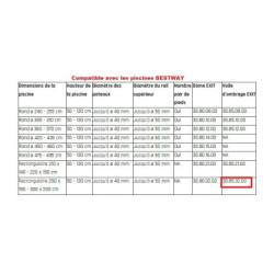 Voile d'ombrage de piscine hors sol rectangulaire 300x200cm – Exit Toys