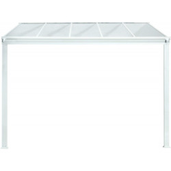 Pergola adossée 300x300cm en aluminium blanc et polycarbonate 4mm CIELO - DCB Garden