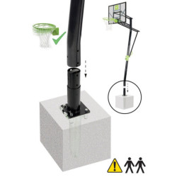 Panier de basket vert/noir pour fixation au sol Galaxy avec cercle dunk – Exit Toys