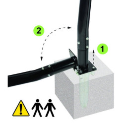 Panier de basket vert/noir pour fixation au sol Galaxy avec cercle dunk – Exit Toys