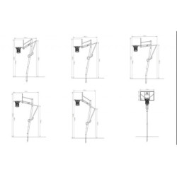 Panier de basket vert/noir pour fixation au sol Galaxy avec cercle dunk – Exit Toys