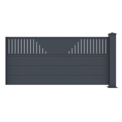 Kit d'extension pour clôture en aluminium anthracite 188,6xH.89cm FANCY TIME X-METAL