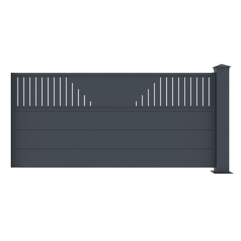 Kit d'extension pour clôture en aluminium anthracite 188,6xH.89cm FANCY TIME X-METAL