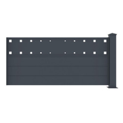 Kit d'extension pour clôture en aluminium anthracite 188,6xH.89cm FANCY FILM X-METAL