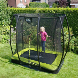 Trampoline enterré rectangulaire 153x214cm vert Silhouette - Exit Toys