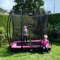 Trampoline enterré rectangulaire 153x214cm rose Silhouette - Exit Toys