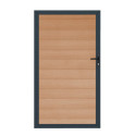 Portillon battant Compolife 100x180 cm en bois composite - Couleur bois vieilli