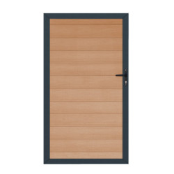 Portillon battant en bois composite 100x180cm - coloris bois vieilli - Compolife