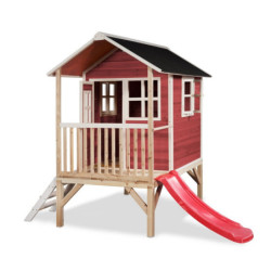 Maisonnette en bois FSC rouge Loft 300 - Exit Toys