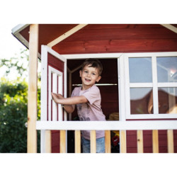Maisonnette en bois FSC rouge Loft 300 - Exit Toys