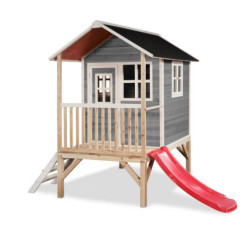 Maisonnette en bois FSC gris Loft 300 - Exit Toys