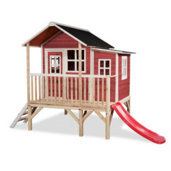 Maisonnette en bois FSC rouge Loft 350 - Exit Toys