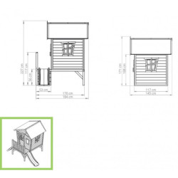 Maisonnette en bois FSC gris-beige Crooky 300 - Exit Toys