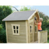 Maisonnette en bois FSC gris-beige Crooky 300 - Exit Toys