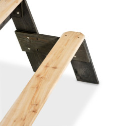 Table d'activités en bois massif sable et eau Aksent avec deux bancs - Exit Toys