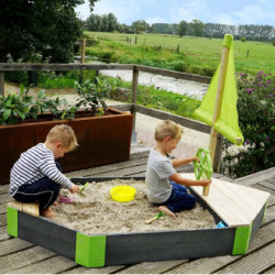 Bac à sable en bois massif bateau 190x90cm Aksent - Exit Toys